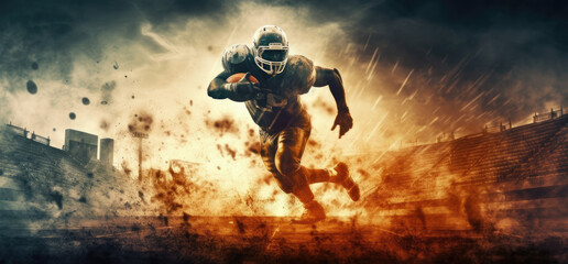 Obraz na płótnie Canvas American football player in the stadium vector art