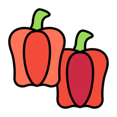 Paprika Line Color Icon