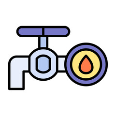 Oil Tap Line Color Icon