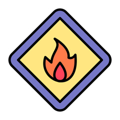 Flammable Line Color Icon