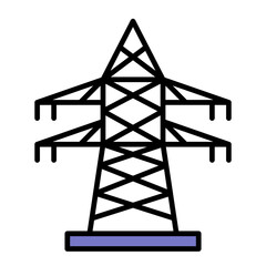 Transmission Tower Line Color Icon