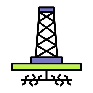 Fracking Line Color Icon