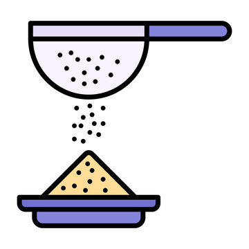 sifter sifting powder into bowl clip art preview