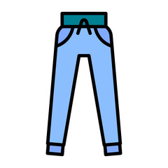 Sweat Pants Line Color Icon