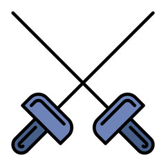 Fencing Sports Line Color Icon