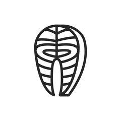 Salmon or trout steak color line icon. Pictogram for web page, mobile app, promo.