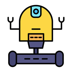 Space Robot Line Color Icon