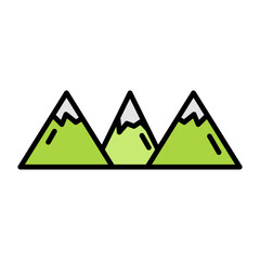 Rocky Mountains Line Color Icon