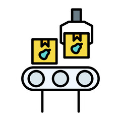 Food Conveyor Line Color Icon