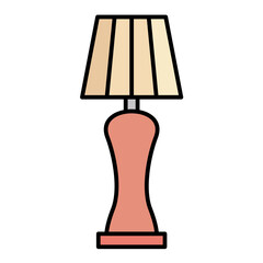 Floor Lamp Line Color Icon