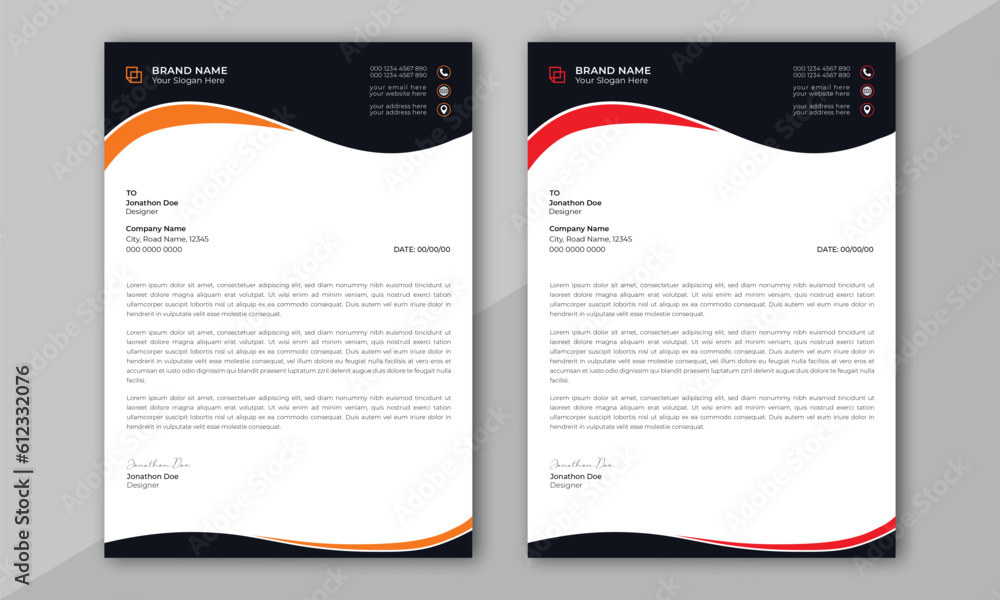 Wall mural modern business letterhead design template.letterhead template in abstract style design. letterhead 