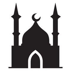 Islamic Mosque Vector Design Silhouette, Mosque Icon vector illustration