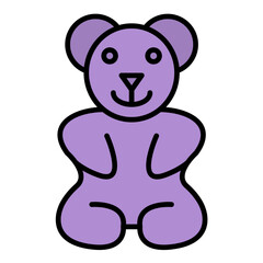 Gummy Bear Line Color Icon