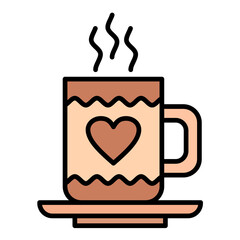 Hot Chocolate Line Color Icon