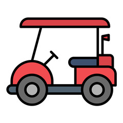 Golf Cart Line Color Icon