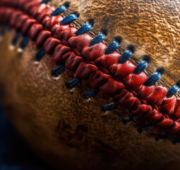 Close up of a baseball playing in a stadium