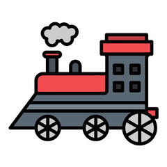 Fototapeta na wymiar Steam Train Line Color Icon