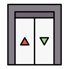 Elevator Line Color Icon