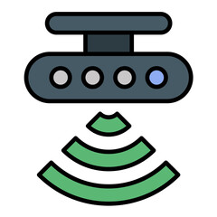 Motion Sensor Line Color Icon