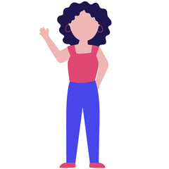 Flat Woman Character