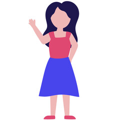 Flat Woman Character