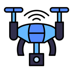 Smart Drone Line Color Icon