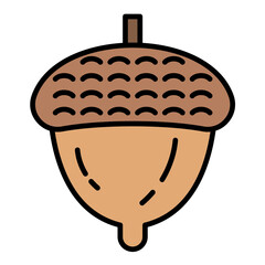 Acorn Line Color Icon