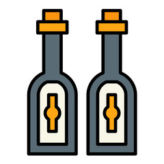 Bottle Line Color Icon