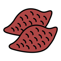 Sweet Potato Line Color Icon