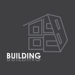 Building logo for construction company, printing. Vector