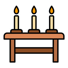 Candles Line Color Icon