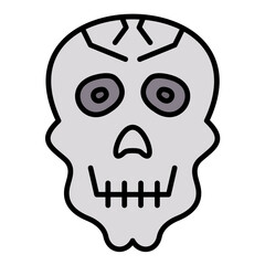 Skull Line Color Icon