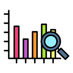 Search Statistics Line Color Icon