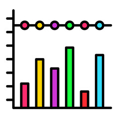 Stacked Bar Chart Line Color Icon