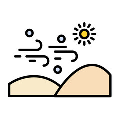 Desert Sandstorm Line Color Icon