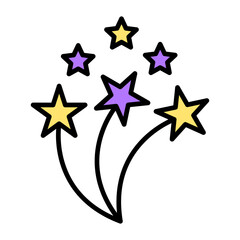 Fireworks Line Color Icon