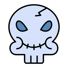Skull Line Color Icon