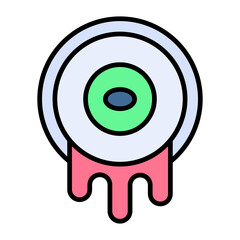 Scary Eyeball Line Color Icon