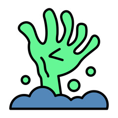 Scary Hand Line Color Icon