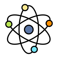 Atoms Line Color Icon