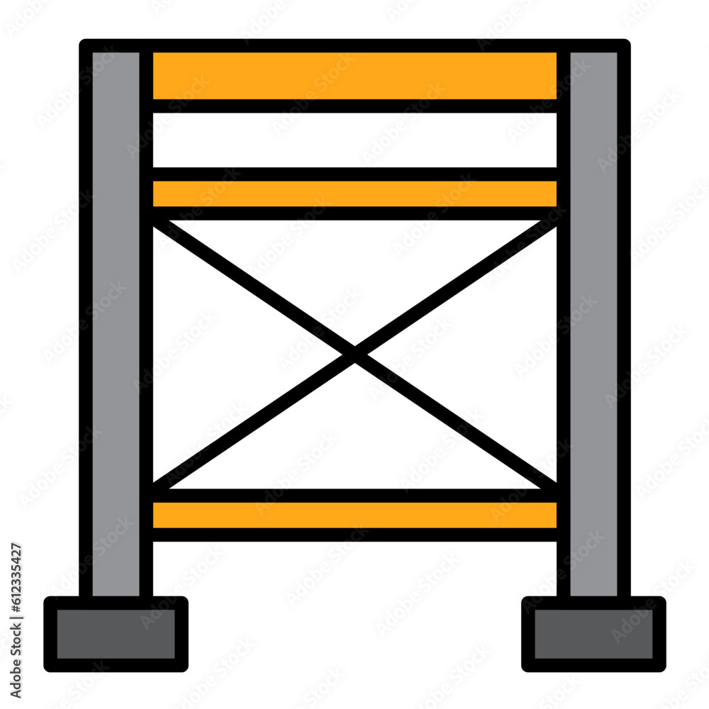 Poster scaffolding line color icon