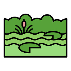 Swamp Line Color Icon