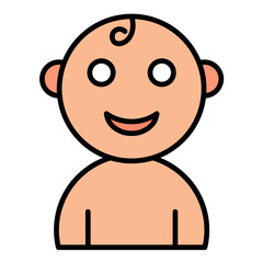 Baby Smile Line Color Icon