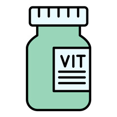 Obraz premium Vitamins Line Color Icon