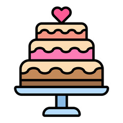 Cake Line Color Icon