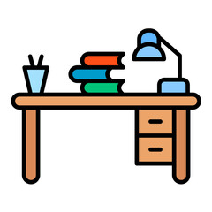 Study Table Line Color Icon