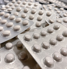 Pills from a close-up view.