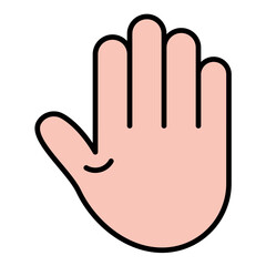 Hand Line Color Icon