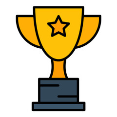 Trophy Line Color Icon