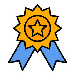 Medal Line Color Icon